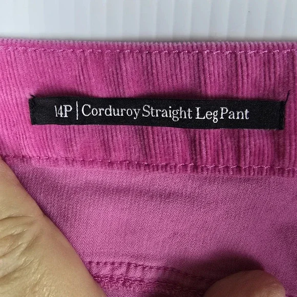 NWOT Talbots Women's Stretch Corduroy Straight Leg Magenta Pant Size 14P Bold - Picture 13 of 14